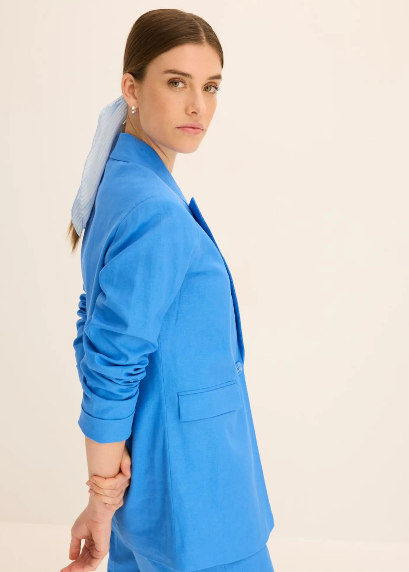 Clearance Americana informal de lino con solapa ancha Mujer Blazers