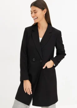 Online Americana larga con escote en V y mangas largas Mujer Chaquetas Y Abrigos