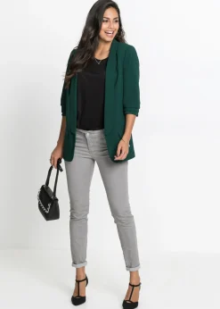Online Americana larga con mangas drapeadas Mujer Blazers