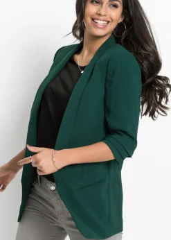 Online Americana larga con mangas drapeadas Mujer Blazers