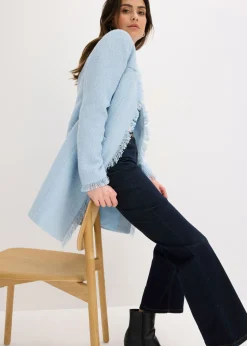 Hot Americana larga de bouclé Mujer Blazers