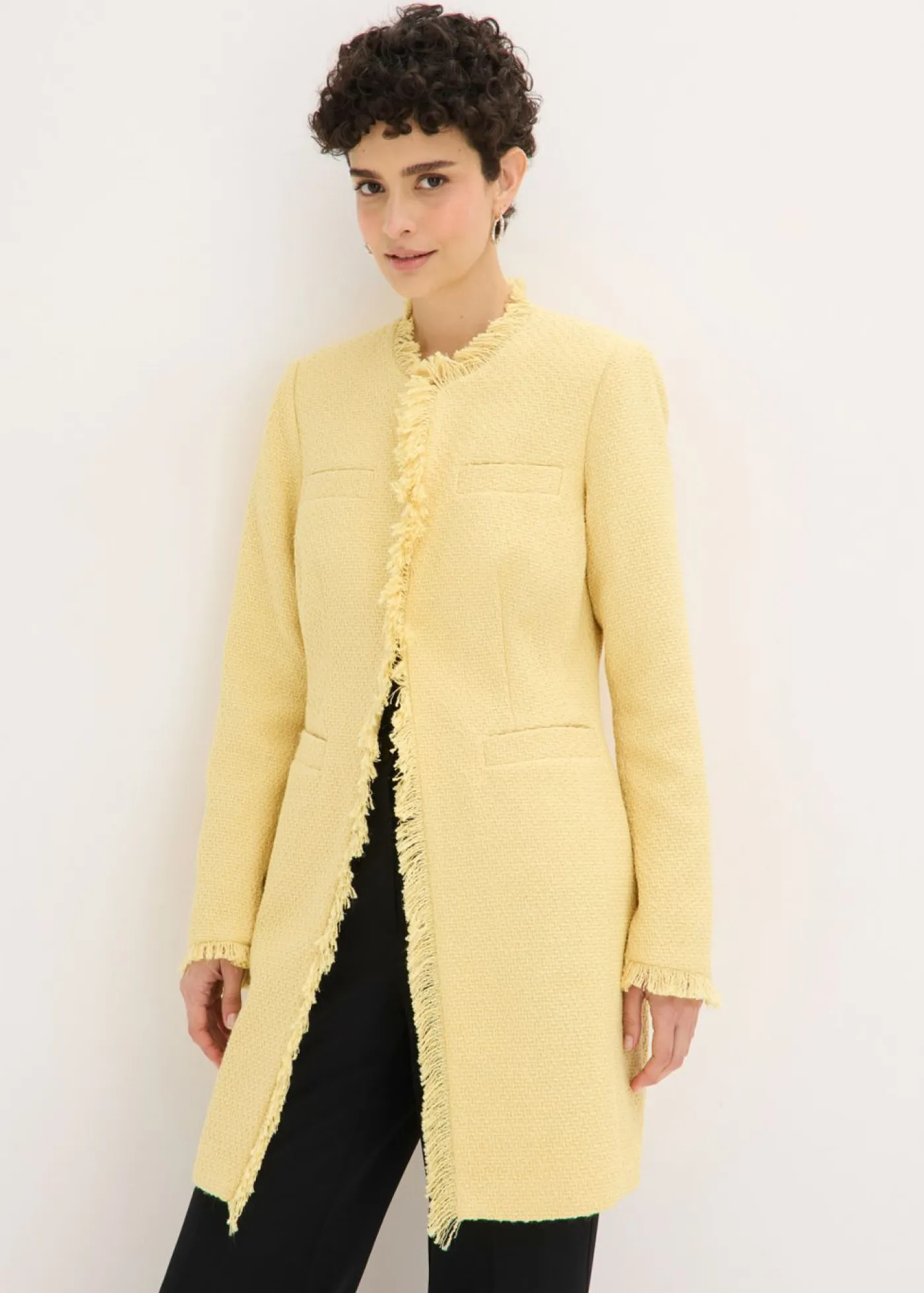 Americana larga de bouclé Mujer Blazers