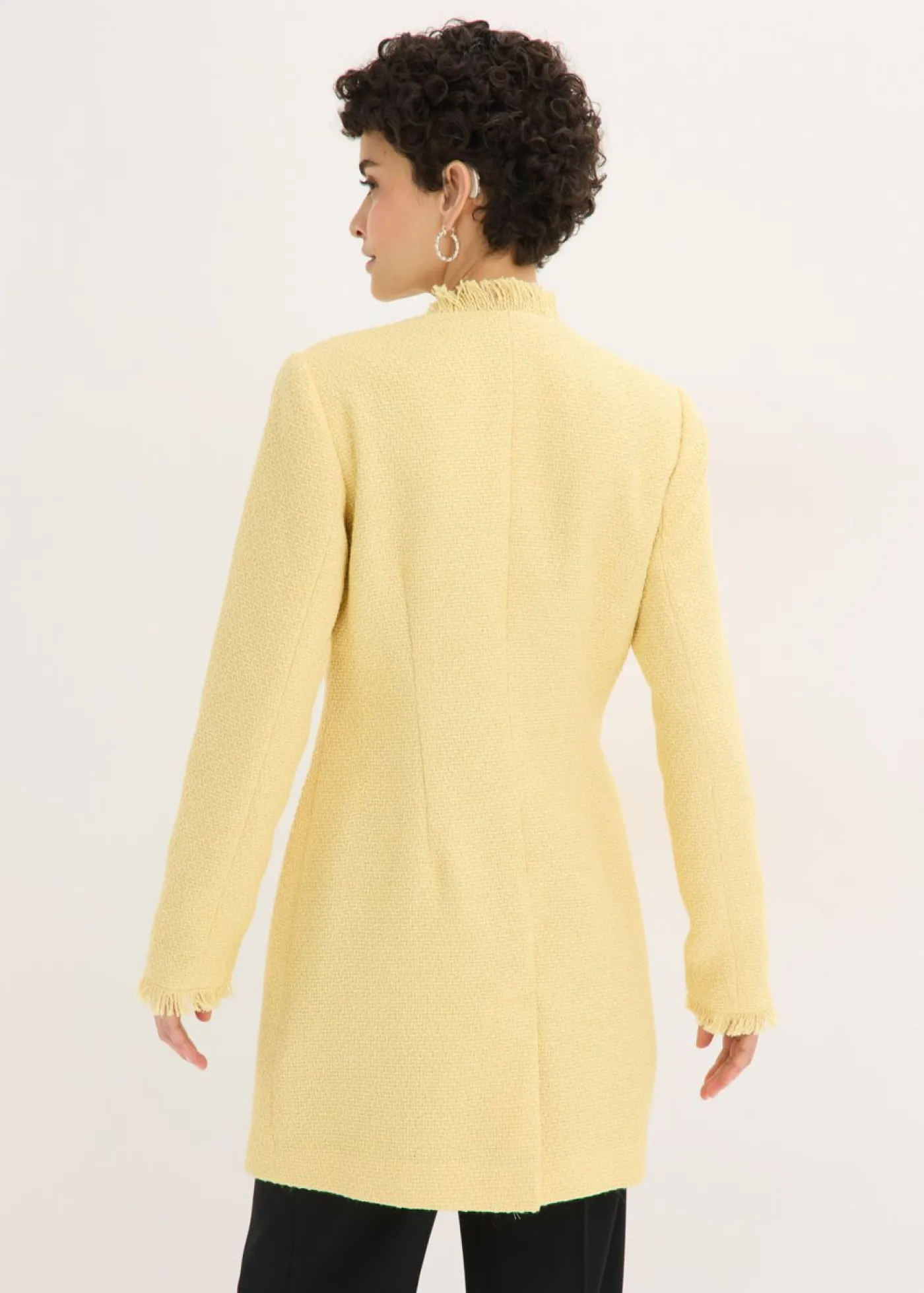 Americana larga de bouclé Mujer Blazers