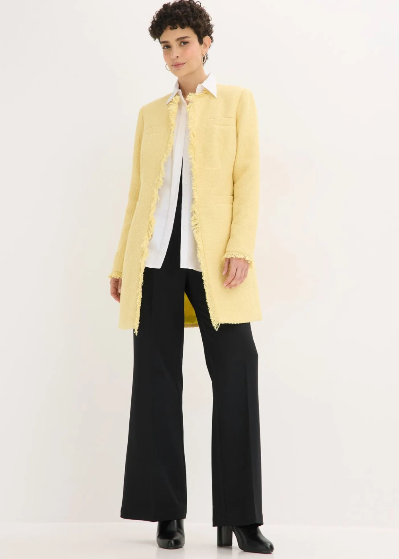 Americana larga de bouclé Mujer Blazers