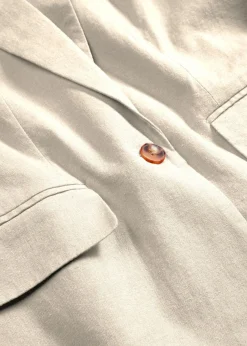 Clearance Americana larga de mezcla de lino y viscosa Mujer Blazers
