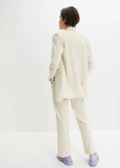 Clearance Americana larga de mezcla de lino y viscosa Mujer Blazers