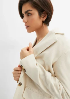Clearance Americana larga de mezcla de lino y viscosa Mujer Blazers