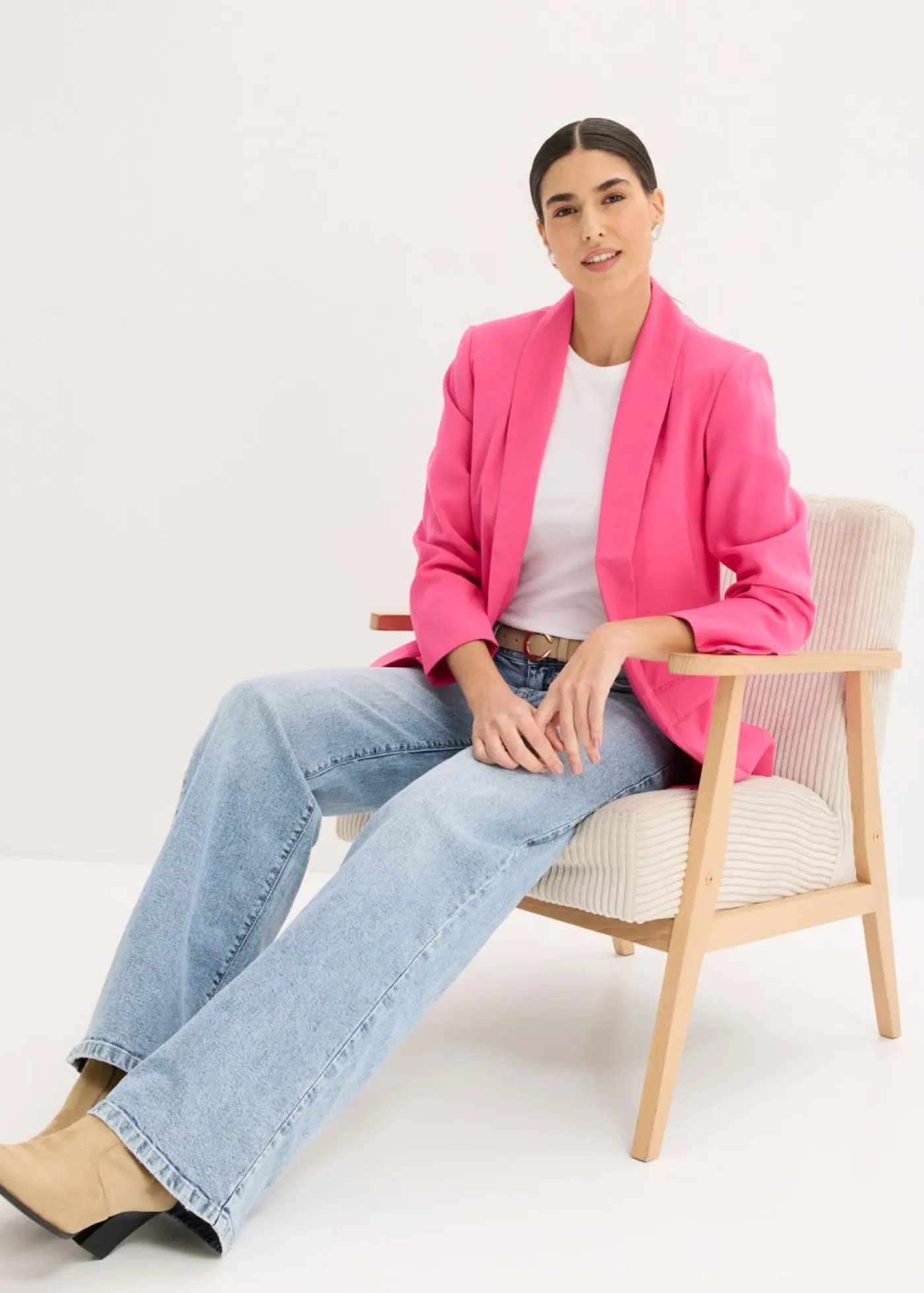 Discount Americana larga de mezcla de viscosa Mujer Blazers