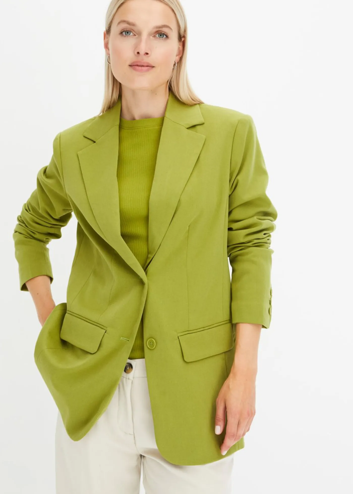 Best Americana larga de mezcla de viscosa Mujer Blazers