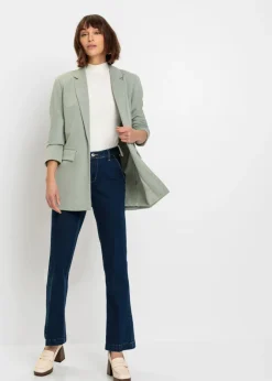 Online Americana larga de punto con bolsillos Mujer Blazers