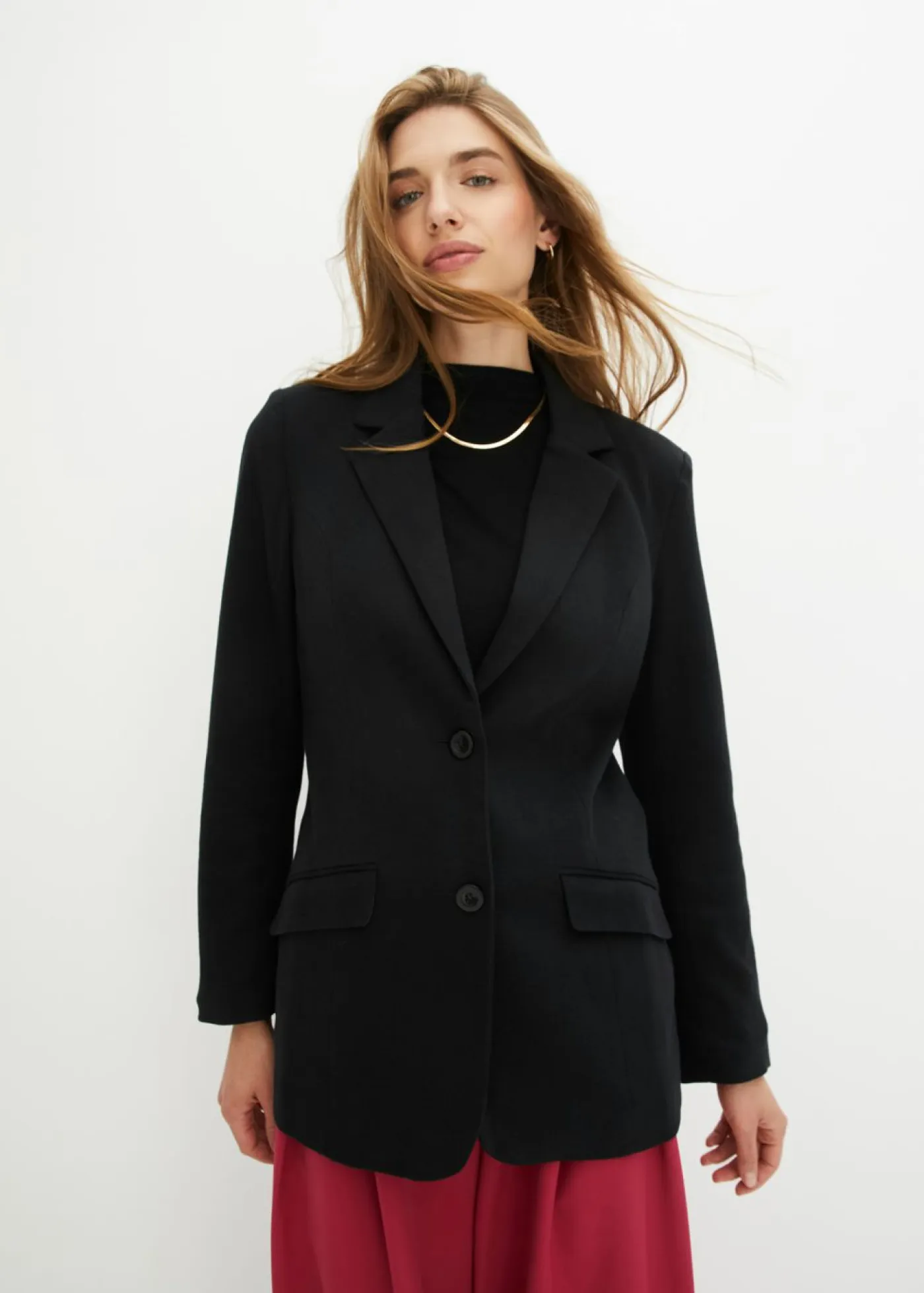 Hot Americana larga de punto de algodón Mujer Blazers