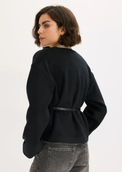 New Americana oversized con cinturón en efecto lana, sin forro Mujer Blazers
