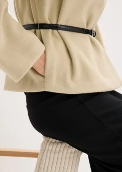 Clearance Americana oversized con cinturón en efecto lana, sin forro Mujer Blazers