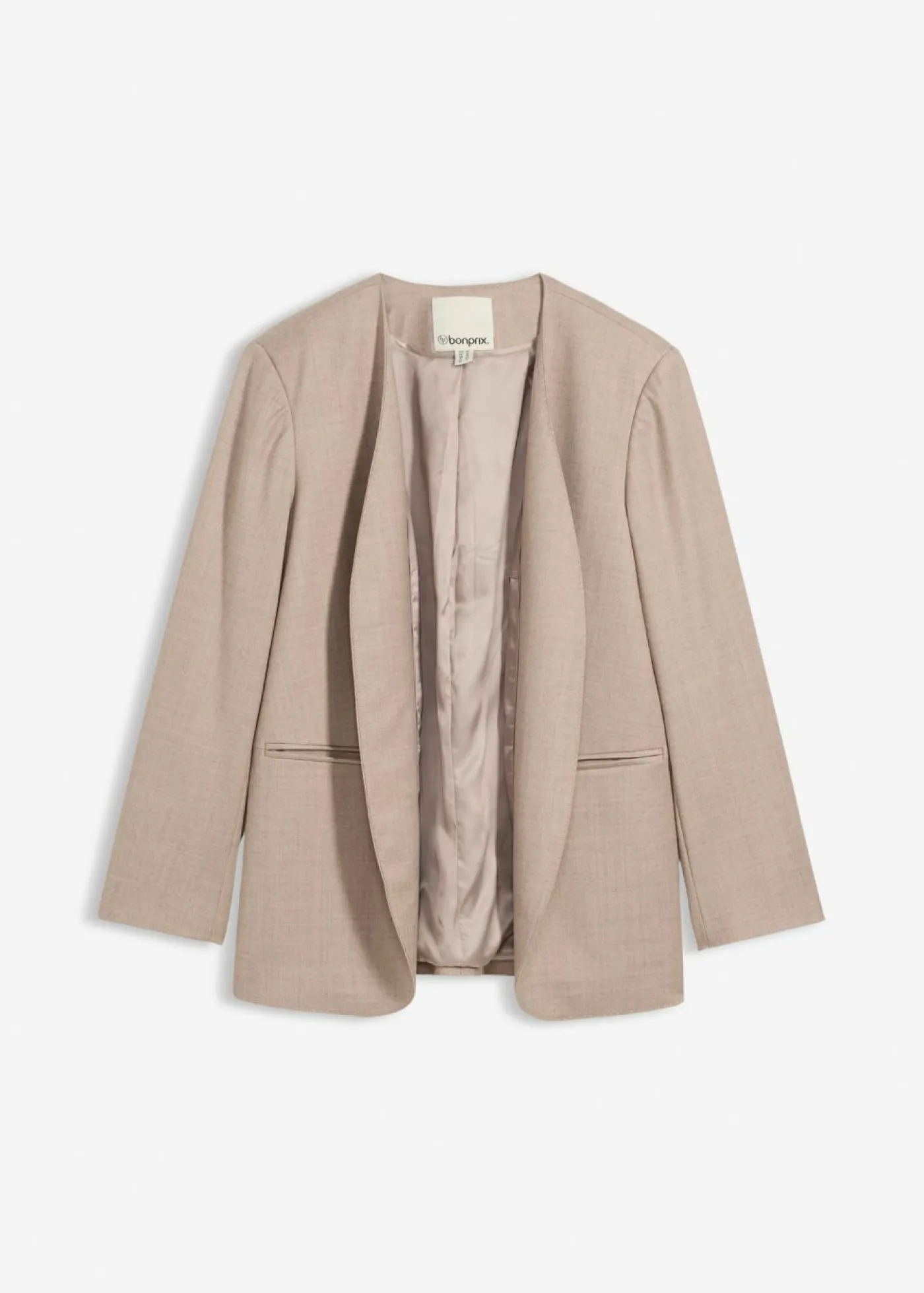 Hot Americana sin cuello de suave mezcla de lana Mujer Premium|Blazers