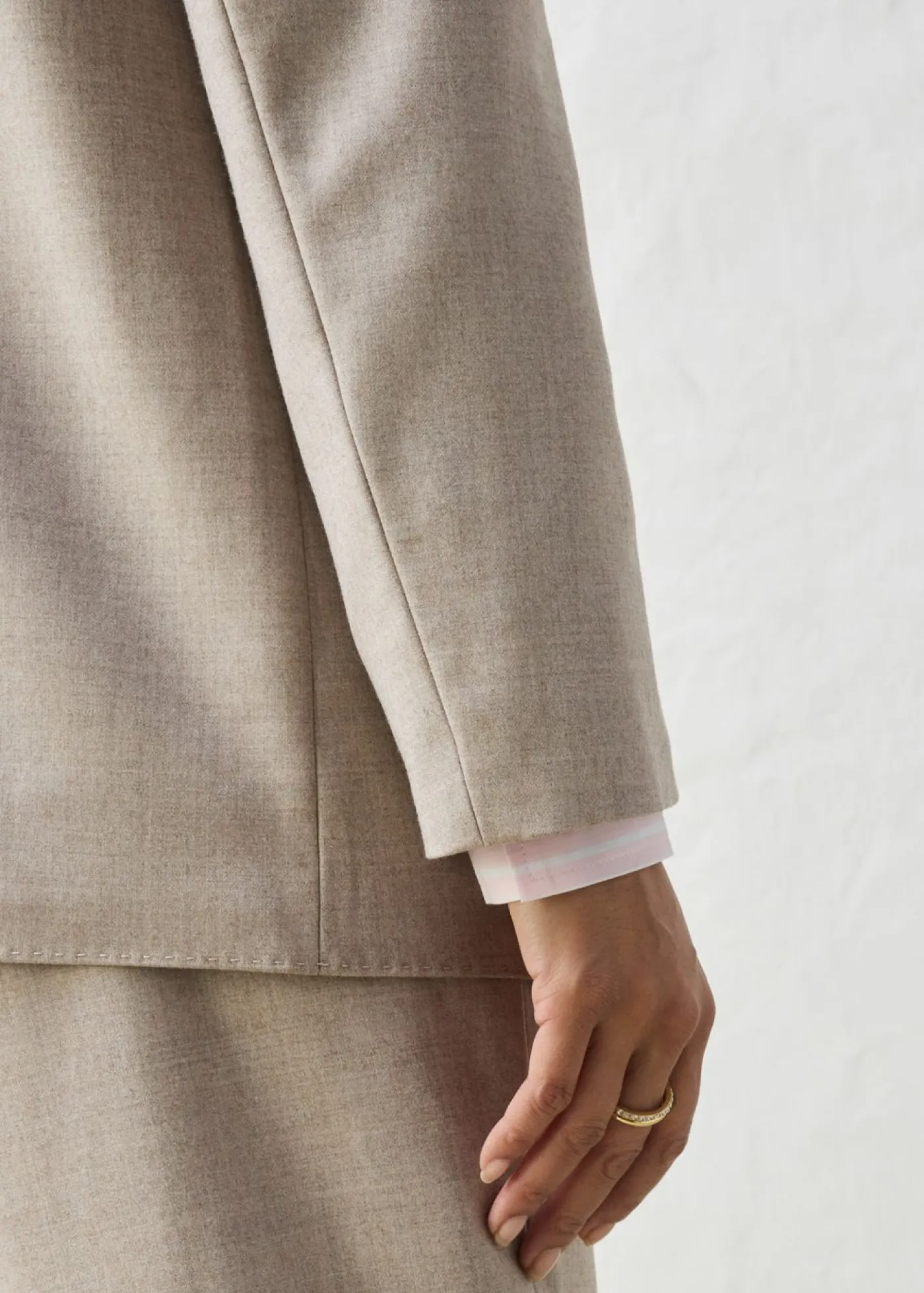 Hot Americana sin cuello de suave mezcla de lana Mujer Premium|Blazers
