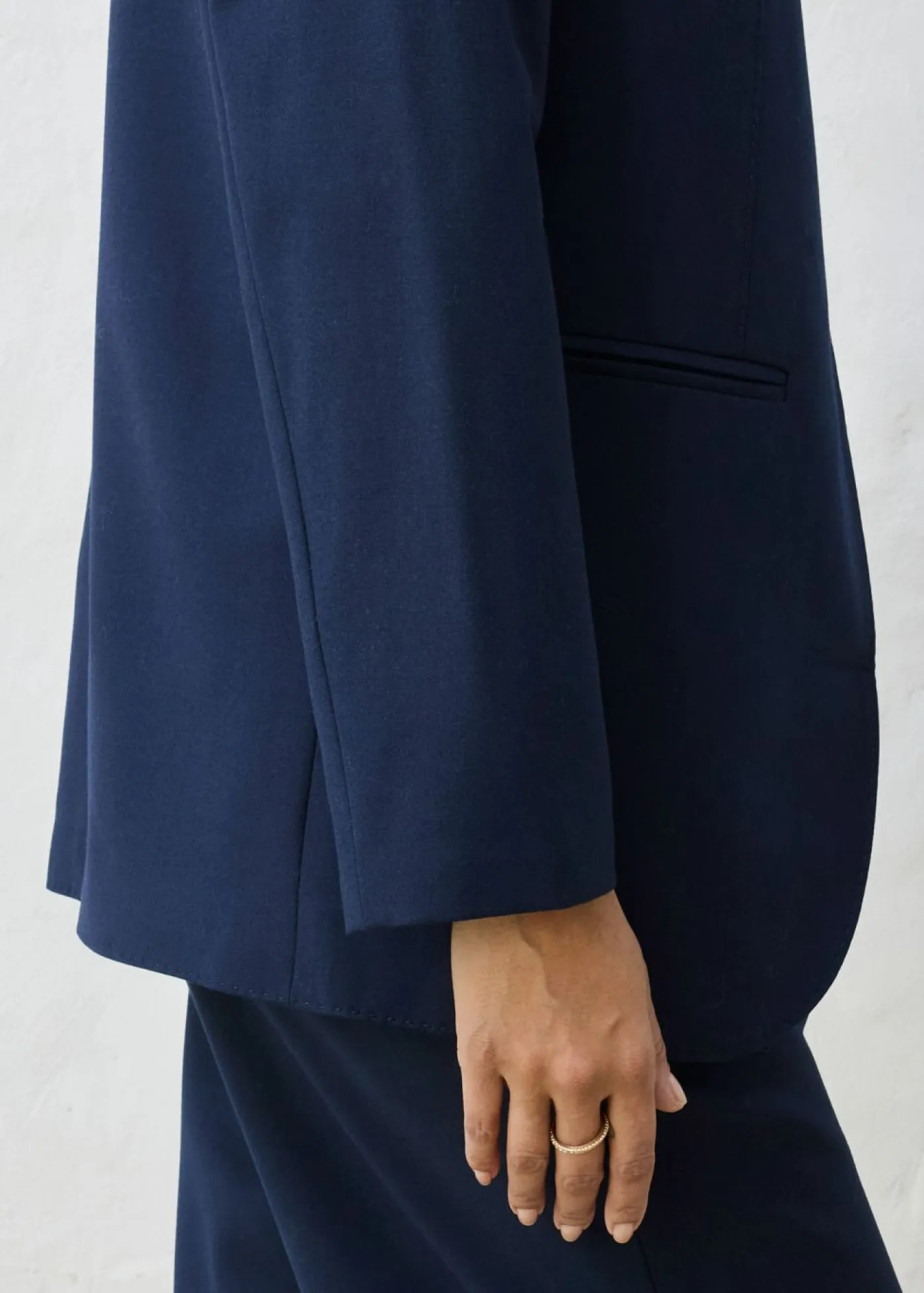 Clearance Americana sin cuello de suave mezcla de lana Mujer Premium|Blazers