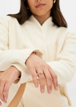 Hot Anillo cruzado de acero inoxidable tricolor Mujer Complementos Temáticos·Accesorios Elegantes|Joyería