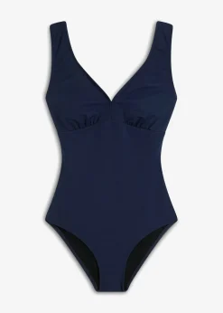 Online Bañador con efecto moldeador medio y escote en V Mujer Vestidos Moldeadores|Bañadores