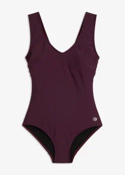 Outlet Bañador con efecto moldeador medio y escote en V Mujer Ropa De Baño Deportiva|Vestidos Moldeadores