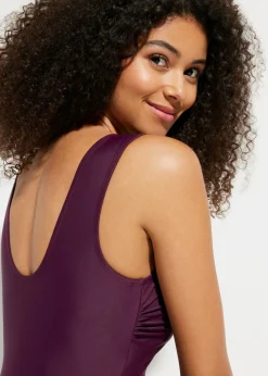 Outlet Bañador con efecto moldeador medio y escote en V Mujer Ropa De Baño Deportiva|Vestidos Moldeadores
