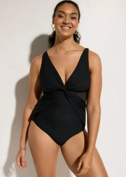Hot Bañador con efecto moldeador ligero y malla transparente Mujer Vestidos Moldeadores|Novedades