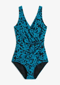 Clearance Bañador con efecto moldeador medio y efecto cruzado Mujer Vestidos Moldeadores|Bañadores