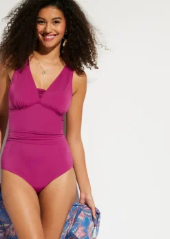 Best Bañador con efecto moldeador medio y tirantes anchos Mujer Vestidos Moldeadores|Bañadores