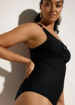 New Bañador con gran efecto moldeador y aspecto cruzado Mujer Vestidos Moldeadores|Novedades