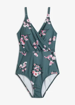 Outlet Bañador con ligero efecto moldeador y diseño cruzado Mujer Vestidos Moldeadores|Bañadores