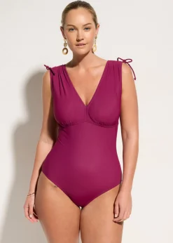 Hot Bañador con ligero efecto moldeador y tirantes anchos Mujer Vestidos Moldeadores|Bañadores