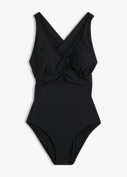 Clearance Bañador con ligero efecto moldeador y tirantes cruzados Mujer Vestidos Moldeadores|Bañadores