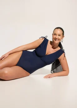 Outlet Bañador con ligero efecto moldeador y tirantes anchos Mujer Vestidos Moldeadores|Bañadores