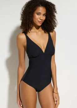 New Bañador con ligero efecto moldeador y escote en V Mujer Vestidos Moldeadores|Bañadores