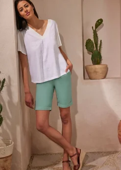 Best Bermuda elástica Mujer Shorts|Pantalones