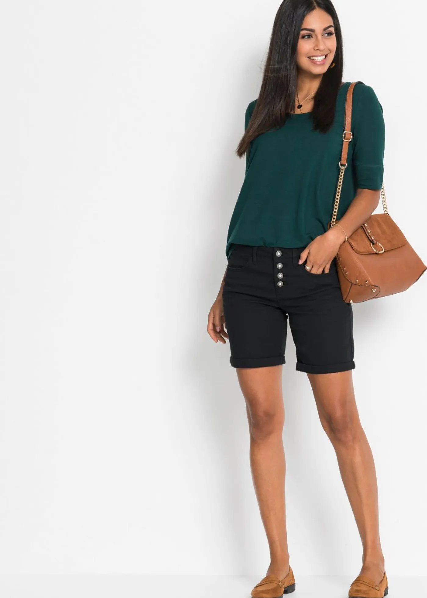 Sale Bermuda elástica Mujer Shorts|Pantalones