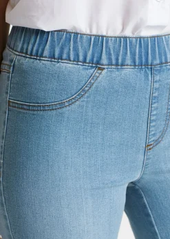 Hot Bermuda vaquera con cinturilla elástica Mujer Shorts|Vaqueros