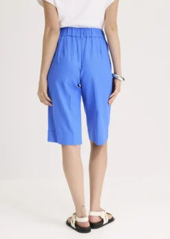 Online Bermudas anchas de mezcla de lino vaporoso Mujer Shorts|Pantalones