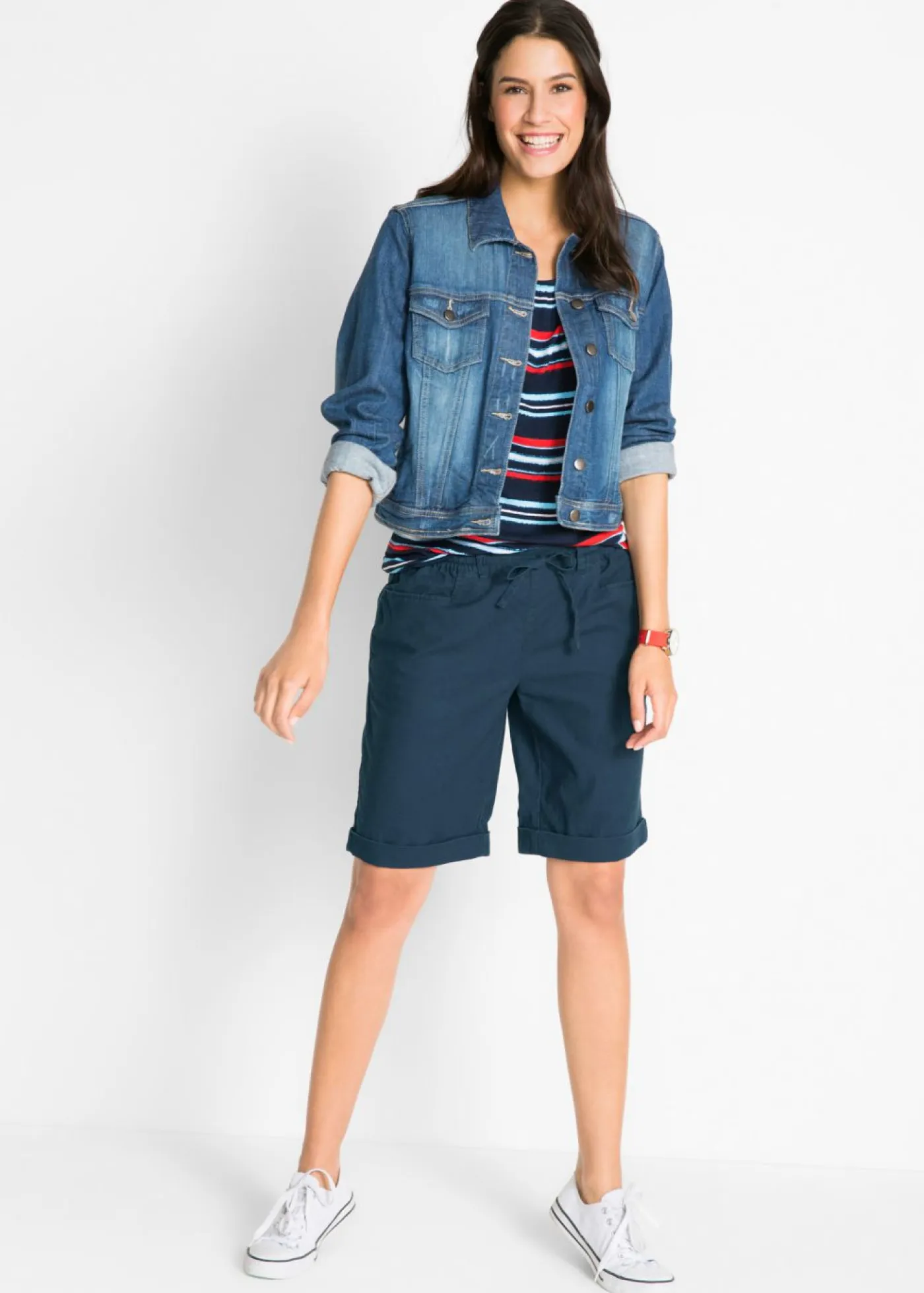 Clearance Bermudas con lino Mujer Shorts|Pantalones