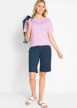 Hot Bermudas de algodón con cinturilla cómoda Mujer Shorts|Pantalones
