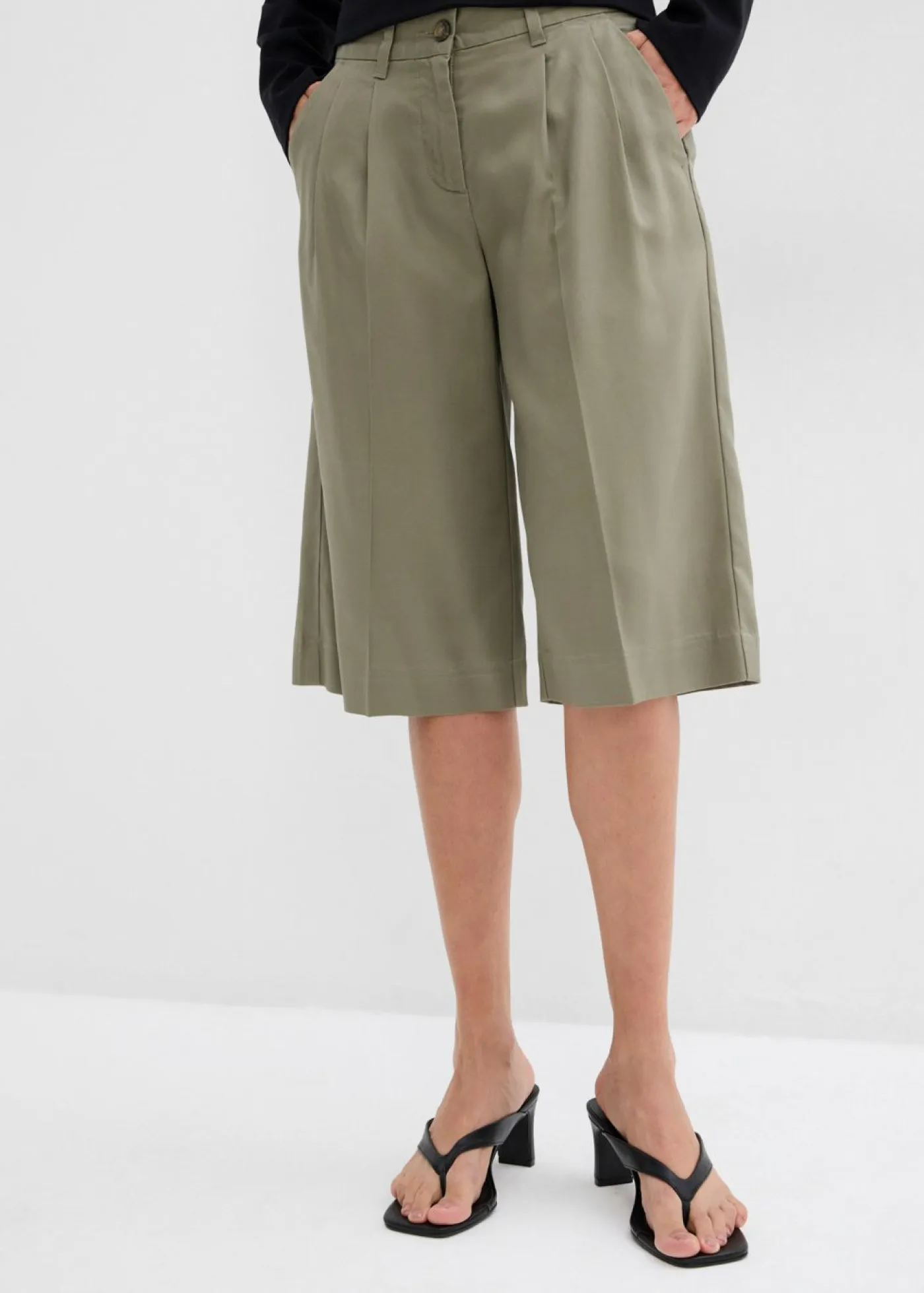 Bermudas de lyocell fluido Mujer Esenciales|Shorts