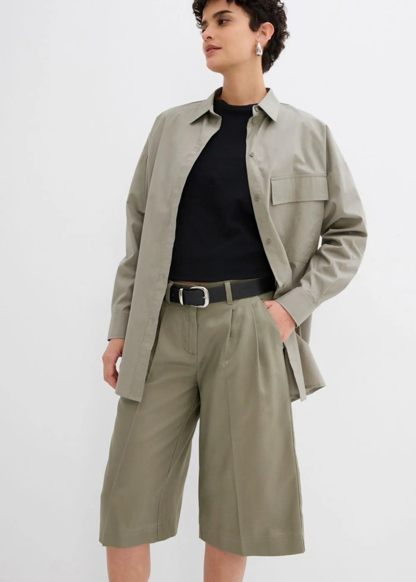 Bermudas de lyocell fluido Mujer Esenciales|Shorts