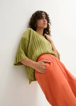 Hot Bermudas de mezcla de lino y viscosa Mujer Shorts|Pantalones