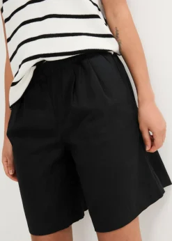 Sale Bermudas de mezcla de lino y algodón Mujer Shorts|Pantalones