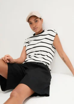Sale Bermudas de mezcla de lino y algodón Mujer Shorts|Pantalones