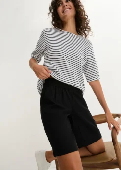 Bermudas de mezcla de lino y viscosa Mujer Shorts|Pantalones