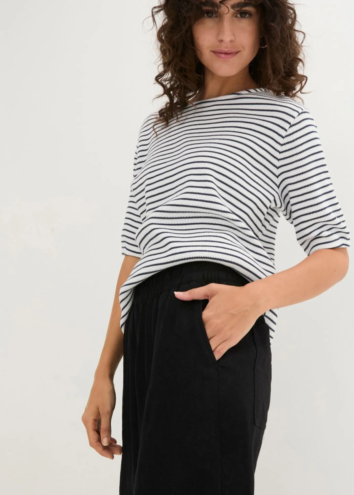 Bermudas de mezcla de lino y viscosa Mujer Shorts|Pantalones