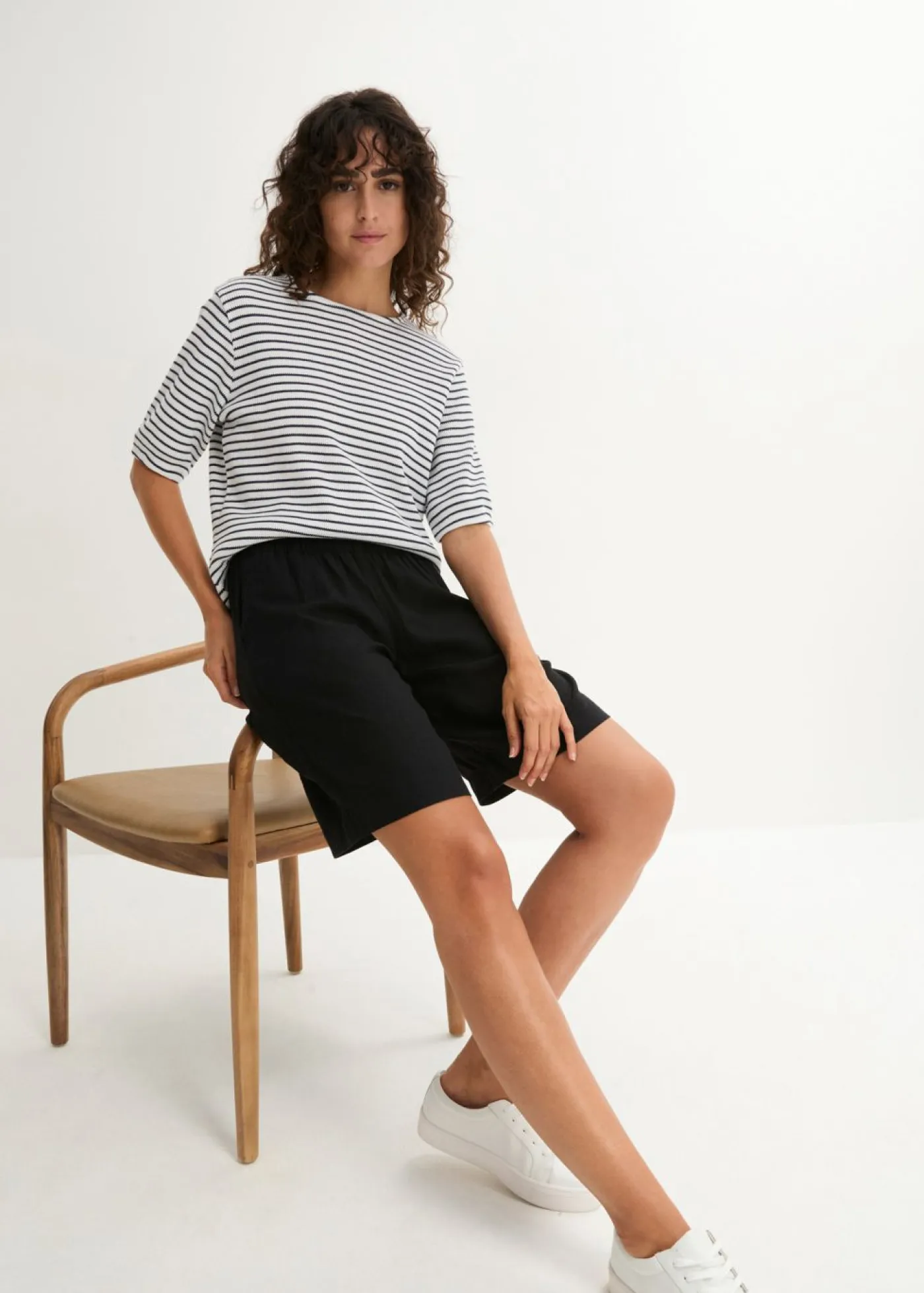 Bermudas de mezcla de lino y viscosa Mujer Shorts|Pantalones