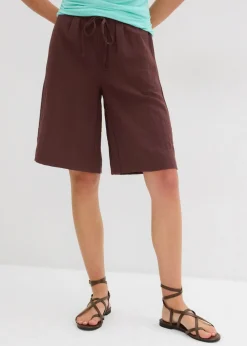 Hot Bermudas de mezcla de viscosa fluida Mujer Shorts|Pantalones