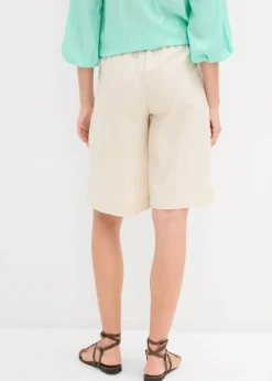 Outlet Bermudas de mezcla de viscosa fluida Mujer Shorts|Pantalones