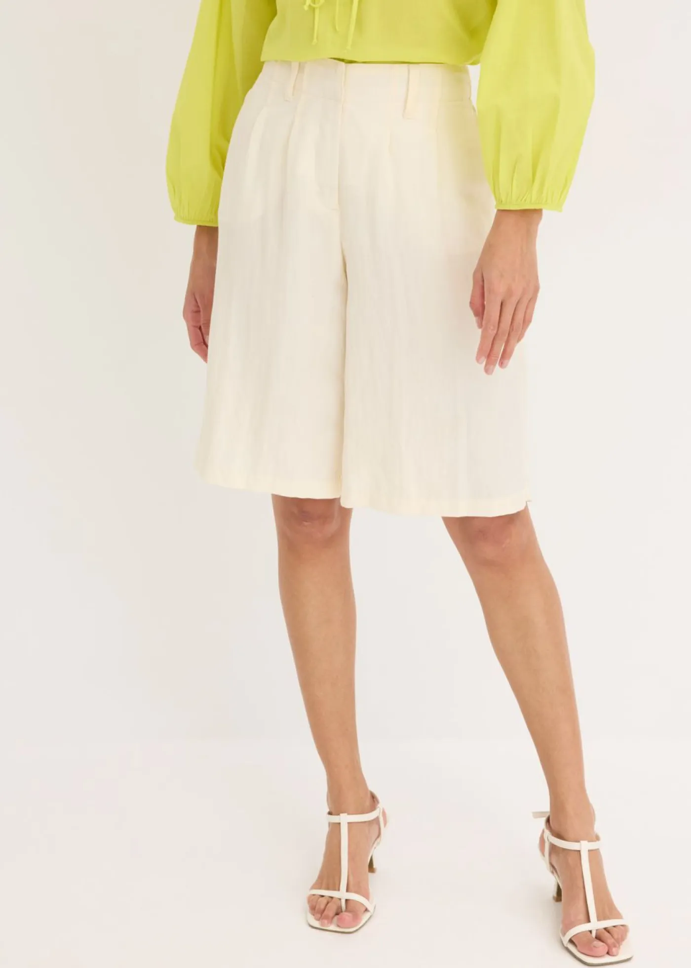 Bermudas de mezcla de viscosa suave Mujer Shorts|Pantalones